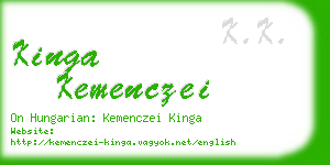 kinga kemenczei business card